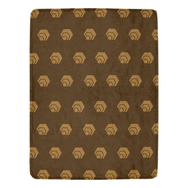 Hex Brown & Tan Ultra-Soft Micro Fleece Blanket 60"x80" (Thick)