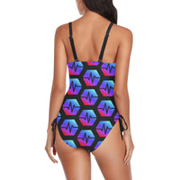 Pulse Black Drawstring Side One-Piece Swimsuit