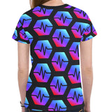 Pulse Black Women's All Over Print Mesh Cloth T-shirt