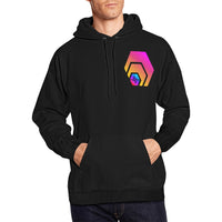 Hex Pulse Morph Black Men's All Over Print Hoodie