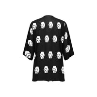 Hex White Black Women's Kimono Chiffon Cover Up