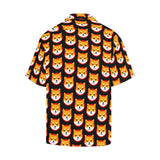 Shiba Inu Black Men's All Over Print Hawaiian Shirt