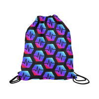 Pulse Black Drawstring Bag (Large)