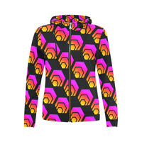 Hex Black Women's All Over Print Full Zip Hoodie