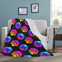 Hex Pulse Combo Black Ultra-Soft Micro Fleece Blanket 60" x 80"