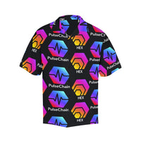 Hex Pulse TEXT Black Men's All Over Print Hawaiian Shirt