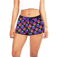 Hex Pulse Combo Black Women's All Over Print Casual Shorts