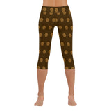 Hex Brown & Tan All-Over Low Rise Capri Leggings