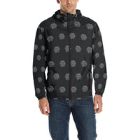 Hex Black & Grey Men's All Over Print Quilted Windbreaker