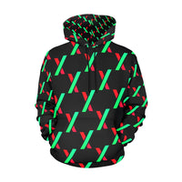 PulseX Black Men's All Over Print Hoodie