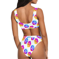 Hex Pulse Combo Sport Top & High-Waisted Bikini Swimsuit - Crypto Wearz