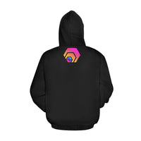 Hex Pulse Morph Black Women's All Over Print Hoodie