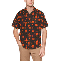 5555 Orange Men's All Over Print Hawaiian Shirt With Chest Pocket