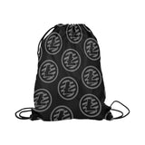Litecoins Black & Grey Drawstring Bag (Large)