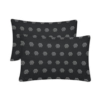 Hex Black & Grey Rectangle Pillow Case 20" x 30" (No Zipper)(Set of 2)