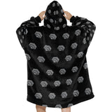 Hex Grey Black Blanket Hoodie for Women