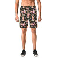 Richard Heart Faces Men's All Over Print Elastic Beach Shorts