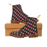 Hex Color Dot Com Black Women's Lace Up Canvas Boots