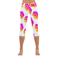 Hex Tapered All-Over Low Rise Capri Leggings