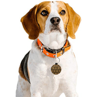 Hex Brown & Tan Round Pet ID Tag