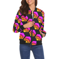 Hex Black Women's All Over Print Casual Jacket