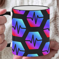 Pulse Black Custom Ceramic Mug With Colored Rim and Handle (11oz)