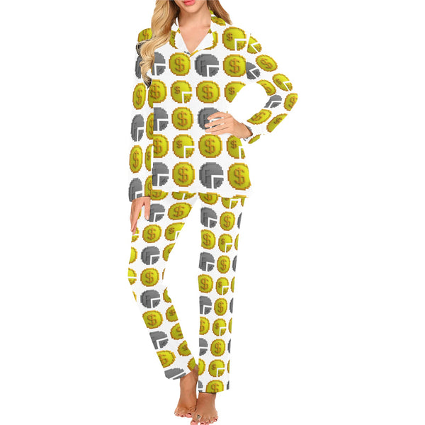 IM ALL 3 WHT Women's Long Pajama Set