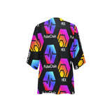 Hex Pulse TEXT Black Women's Kimono Chiffon Cover Up