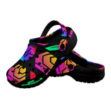 HPXdotCOM Black Custom Print Adults Clogs