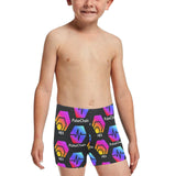 Hex Pulse TEXT Black Little Boys' Swimming Trunks