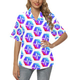 Pulse All Over Print Hawaiian Shirt for Women