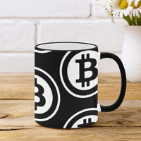 Bitcoin Black Custom Ceramic Mug With Colored Rim and Handle (11oz)