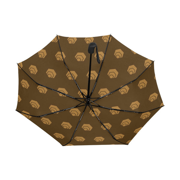 Hex Brown & Tan Anti-UV Automatic Umbrella (Underside Printing)