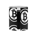 Bitcoin Black Custom Ceramic Mug With Colored Rim and Handle (11oz)