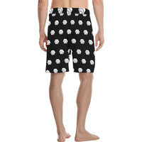 Hex White Black Men's All Over Print Casual Shorts