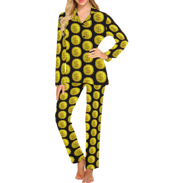 IM 3D BLK Women's Long Pajama Set