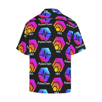 Hex Pulse TEXT Black Men's All Over Print Hawaiian Shirt