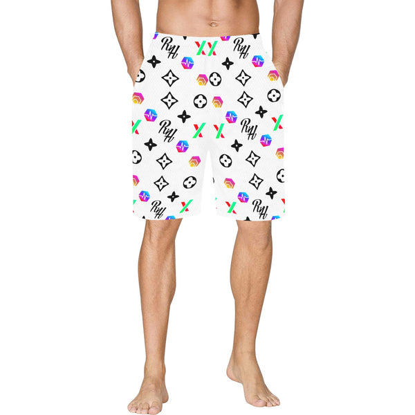 RH HPX Color Black All Over Print Basketball Shorts With Pockets