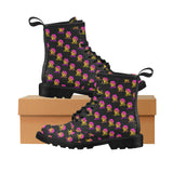 Hex Color Dot Com Black Men's PU Leather Martens Boots