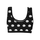 Hex White Black Women's All Over Print Sports Bra