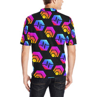 Hex Pulse Combo Black Men's All Over Print Polo Shirt