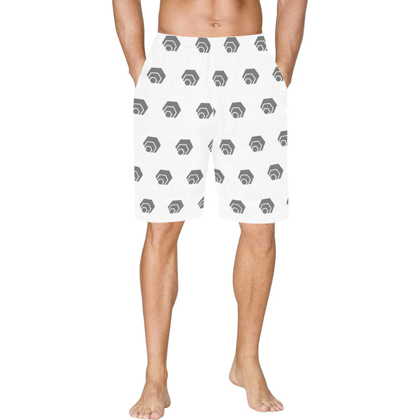 Hex Grey All Over Print Basketball Shorts With Pockets