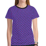 Pulses Small Black Women's All Over Print Mesh Cloth T-shirt