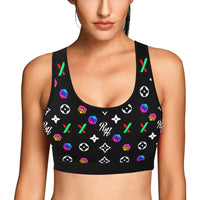 RH HPX Color White Women's All Over Print Sports Bra