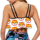 Shiba Inu Flounce Bikini Top