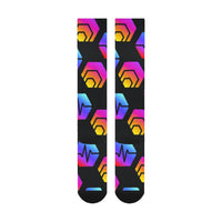 Hex Pulse Combo Black Over-The-Calf Socks - Crypto Wearz