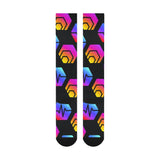 Hex Pulse Combo Black Over-The-Calf Socks - Crypto Wearz