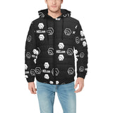 Hex Dot Com White Men's Hooded Bomber Jacket