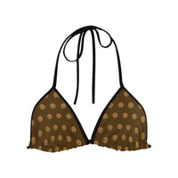 Hex Brown & Tan Custom Bikini Swimsuit Top