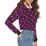 5555 Pink Women's All Over Print Cropped Hoodie